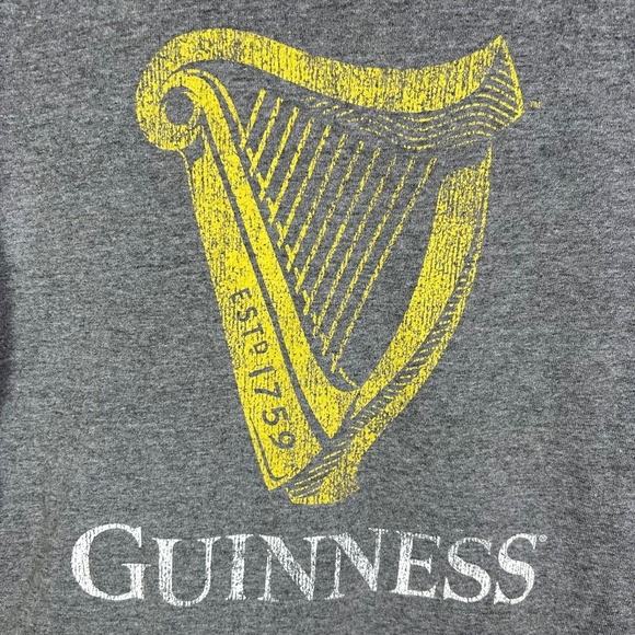 GUINNESS STYLE GUINNESS ESTD. 1759 HARP ADULT SOFT T-SHIRT  SMALL GREY - Picture 3 of 7
